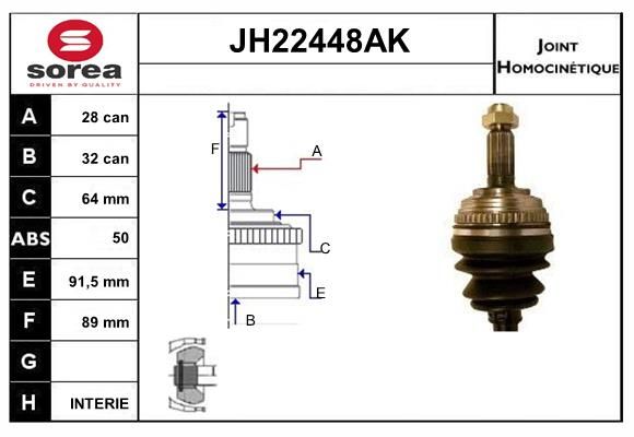 KIT CV JOINT AVEC KR129 - HONDA CR-