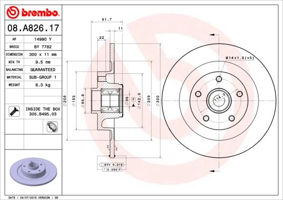 DISQUE FR.+ROULEM BREMBO