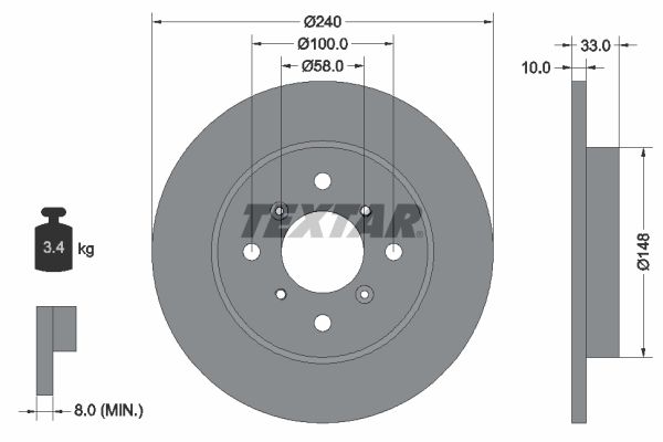TEXTAR 92153300 - Bremsscheibe