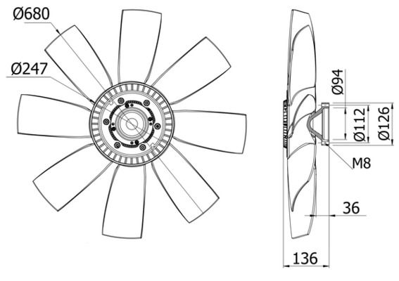 Ventilador, refrigeración del motor