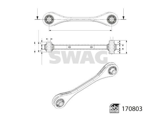 Control/Trailing Arm, wheel suspension 33 10 0557