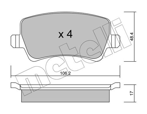 Комплект тормозных колодок, дисковый тормоз 22-0676-0