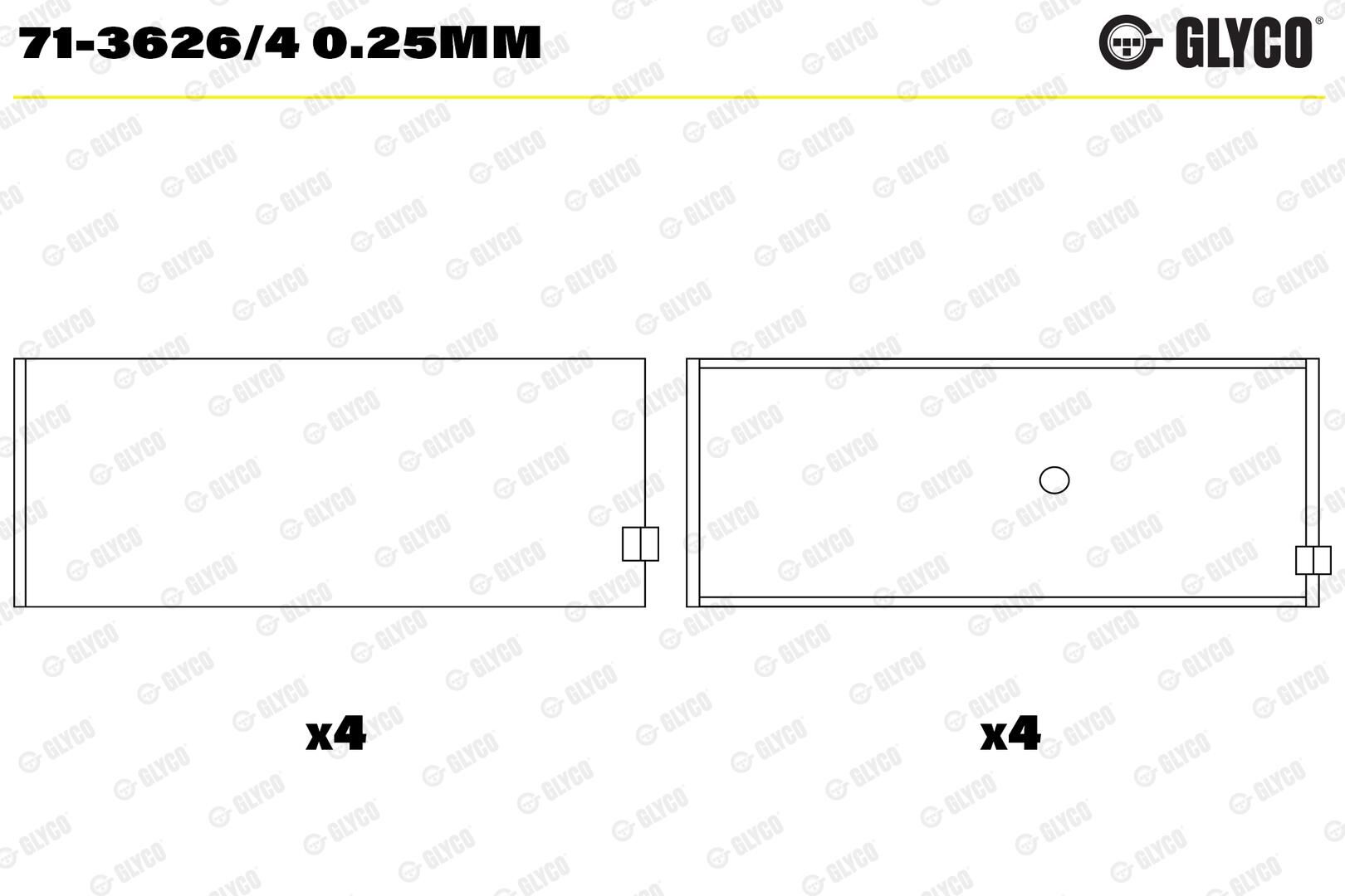 GLYCO 71-3626/4 0.25mm - Pleuellager