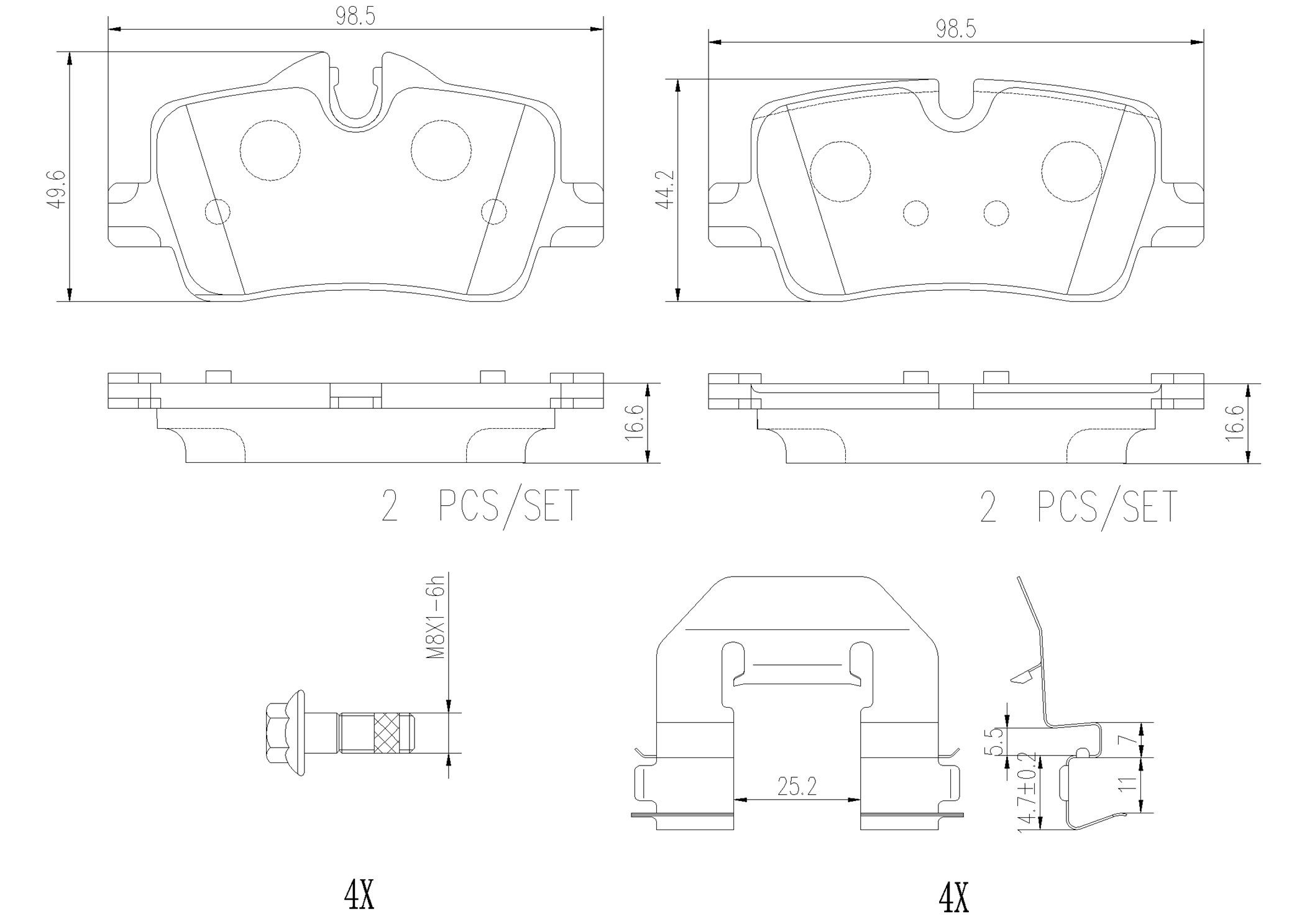 Brembo P06113NX Bremsbelagsatz, Scheibenbremse