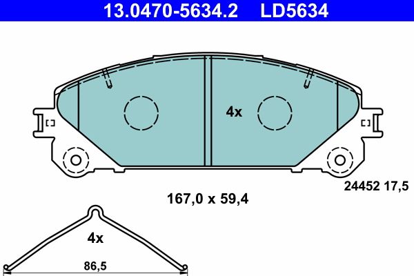 Brake Pad Set, disc brake 13.0470-5634.2