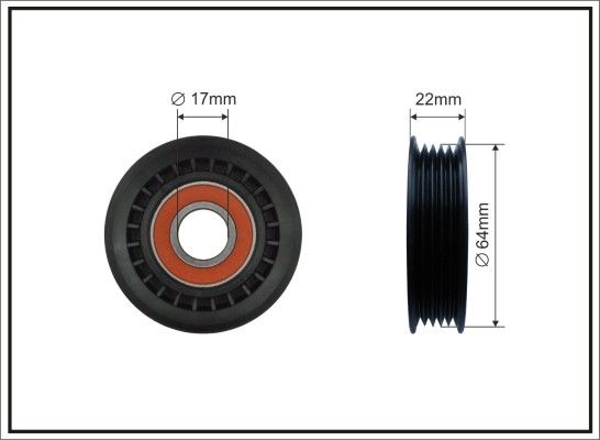 Deflection/Guide Pulley, V-ribbed belt 157-00