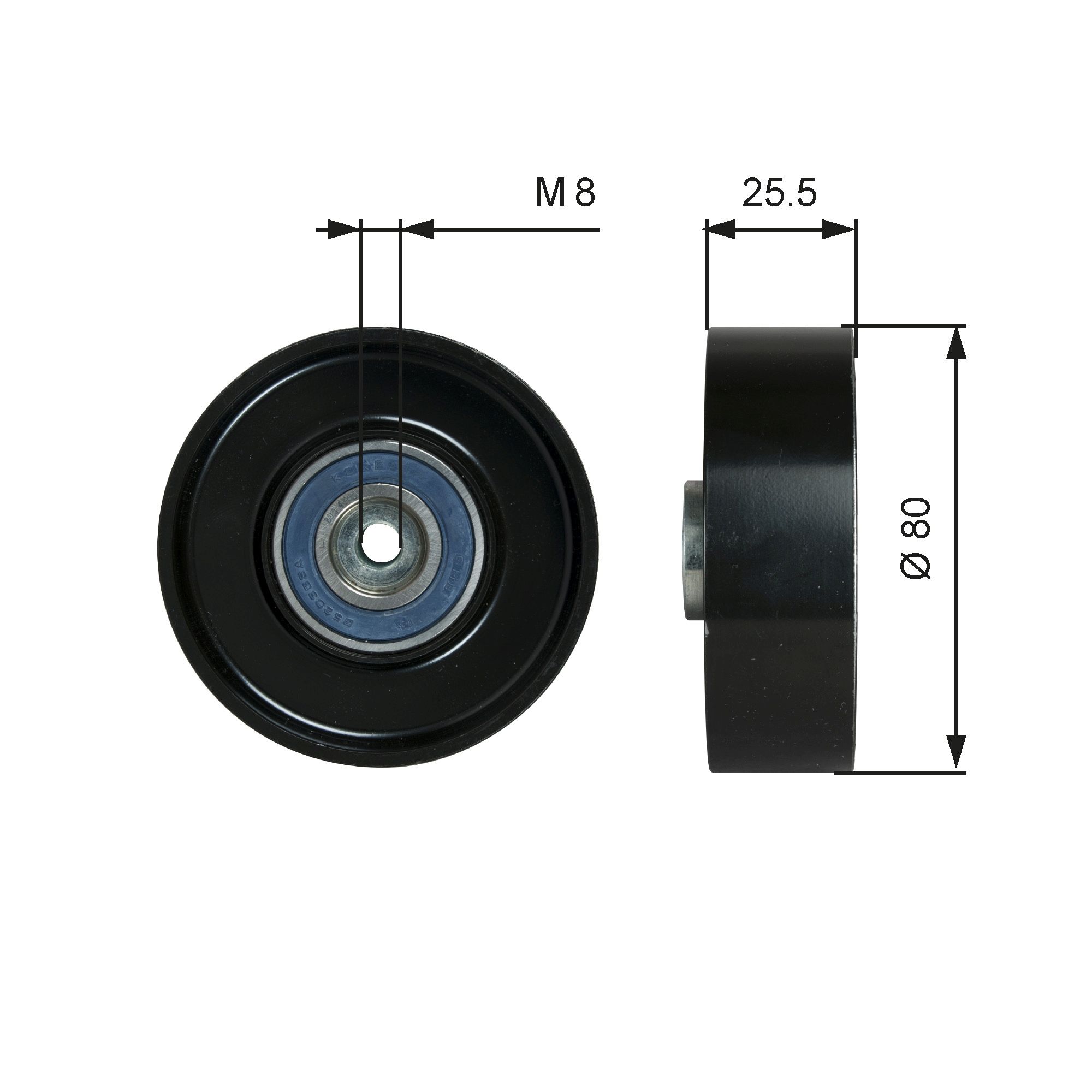 Tensioner Pulley, V-ribbed belt T38089