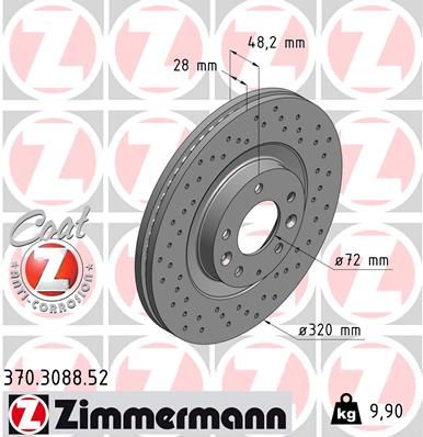 370.3088.52 ZIMMERMANN SPORT Z féktárcsa