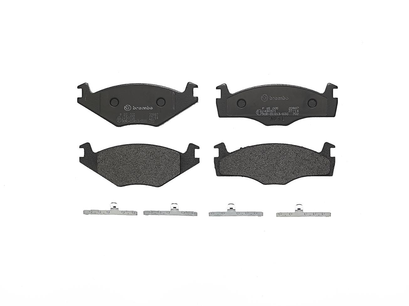BREMBO P 85 005 - Bremsbelagsatz, Scheibenbremse PRIME LINE