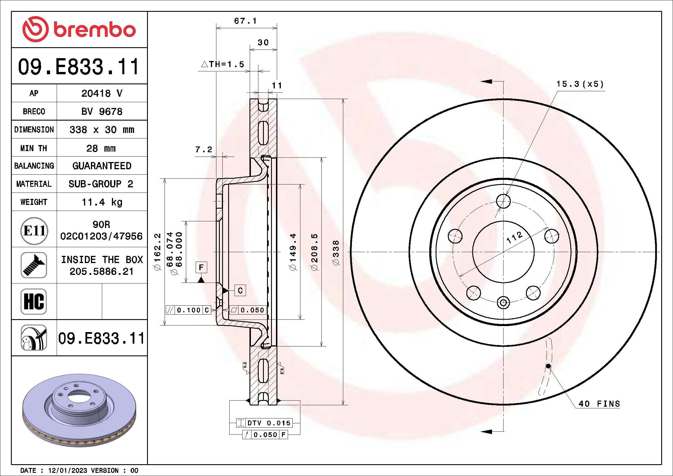 Brake Disc 09.E833.11