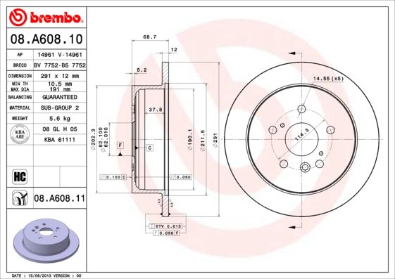 Brake Disc 08.A608.11