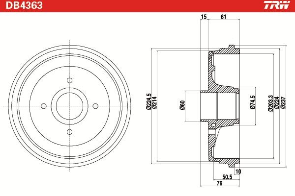 TRW BRAKE DRUM - TecDoc 2