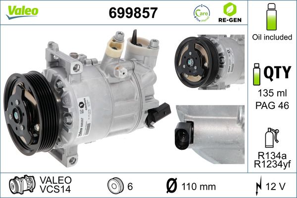 VALEO 699857 - Kompressor, Klimaanlage