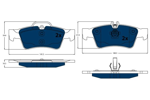 TRW DISC BRAKE PADS - ELECTRIC BLUE - TecDoc Only
