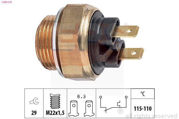 Temperature Switch, radiator fan 1.850.135