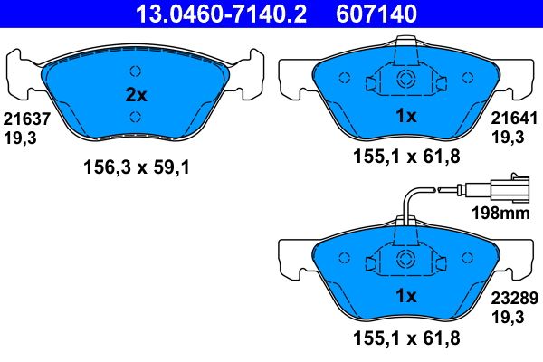 Brake Pad Set, disc brake 13.0460-7140.2