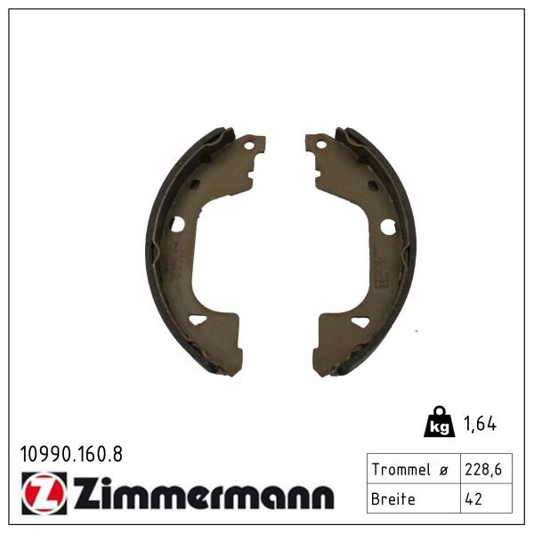 Zimmermann 10990.160.8 Bremsbackensatz, Feststellbremse