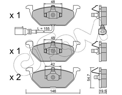 Brake Pad Set, disc brake 822-211-2