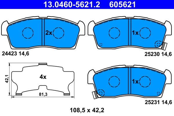 Brake Pad Set, disc brake 13.0460-5621.2