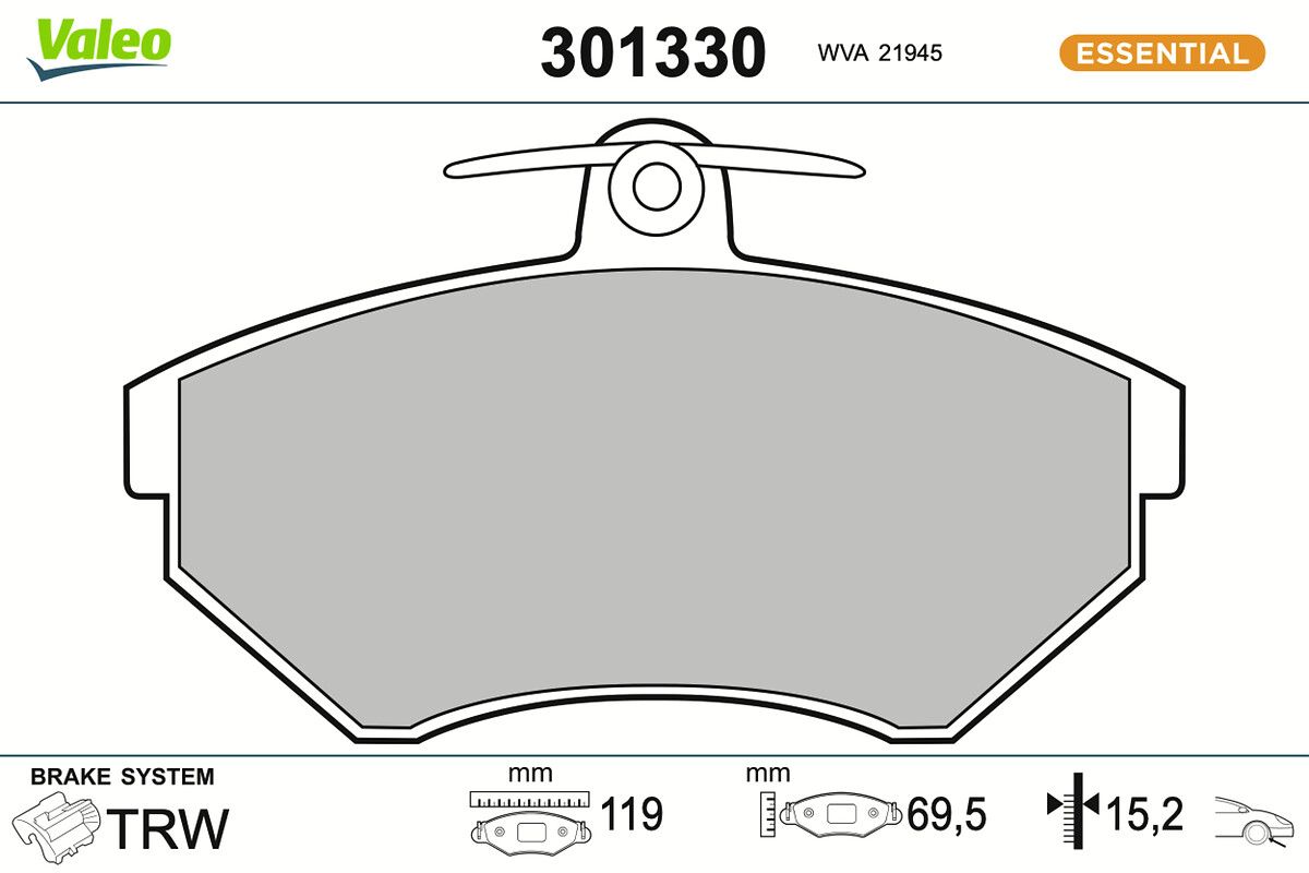 VALEO 301330 - Bremsbelagsatz, Scheibenbremse