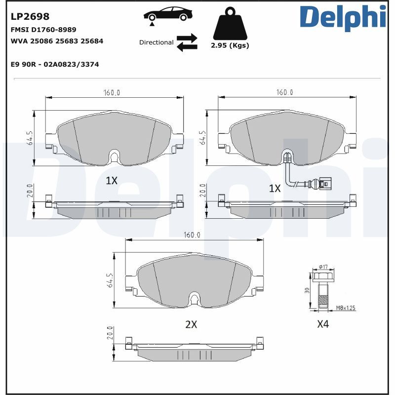 Brake Pad Set, disc brake LP2698