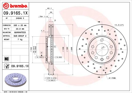 Brake Disc 09.9165.1X