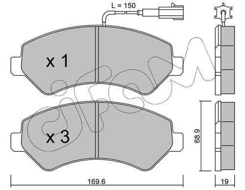 Brake Pad Set, disc brake 822-709-0