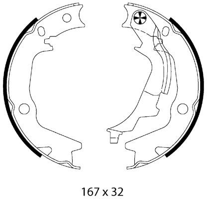 Brake Shoe Set, parking brake MG 227