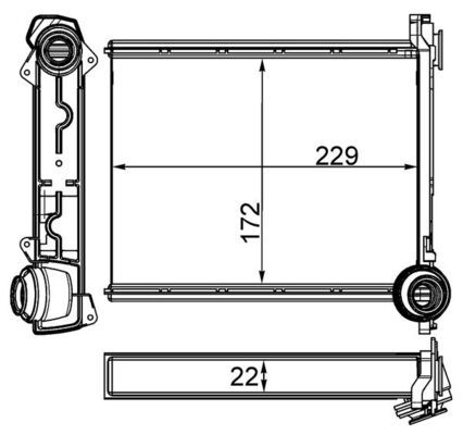 AH 264 000S MAHLE BEHR Hőcserélő, belső tér fűtés