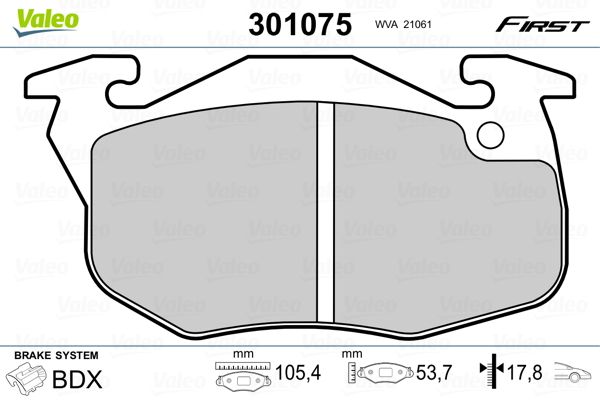 Brake Pad Set, disc brake 301075