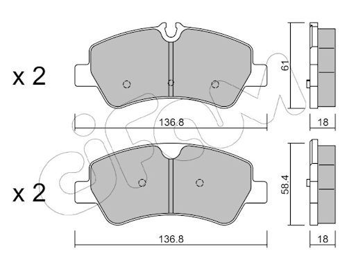 Bremsbelagsatz, Scheibenbremse