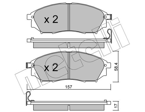 Комплект тормозных колодок, дисковый тормоз 22-0819-0