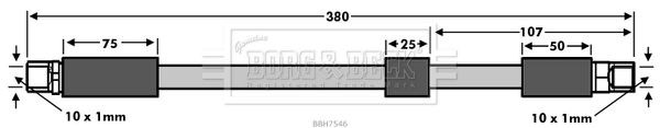 BBH7546 BORG & BECK fékcső