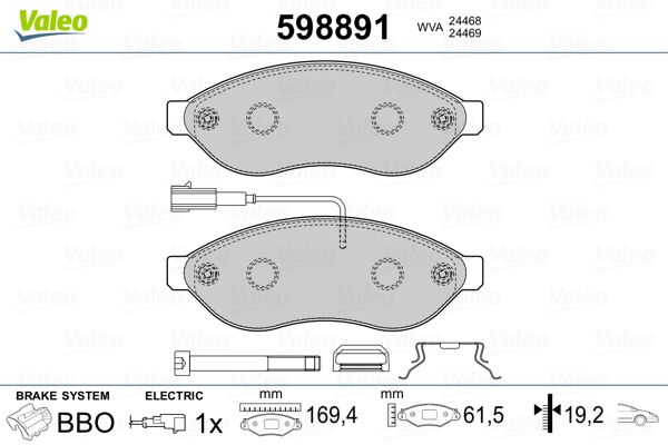 Brake Pad Set, disc brake 598891