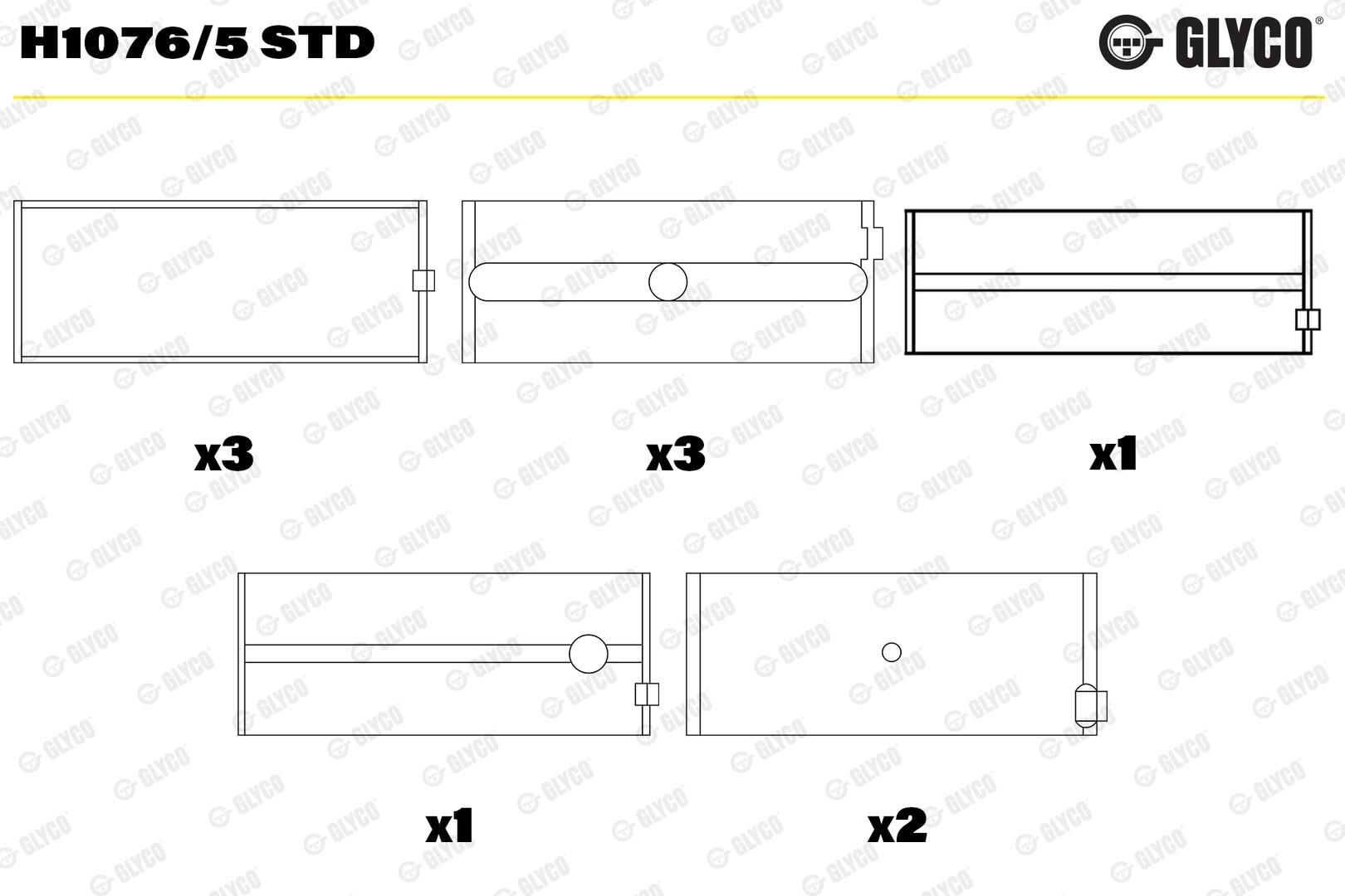 GLYCO H1076/5 STD - Kurbelwellenlager