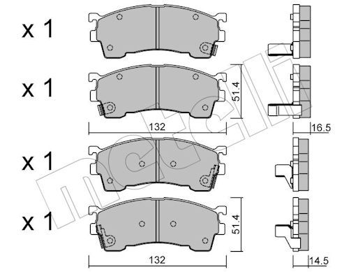 METELLI 22-0223-0 - Bremsbelagsatz, Scheibenbremse