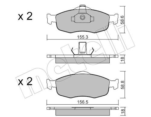 METELLI 22-0146-0 - Bremsbelagsatz, Scheibenbremse