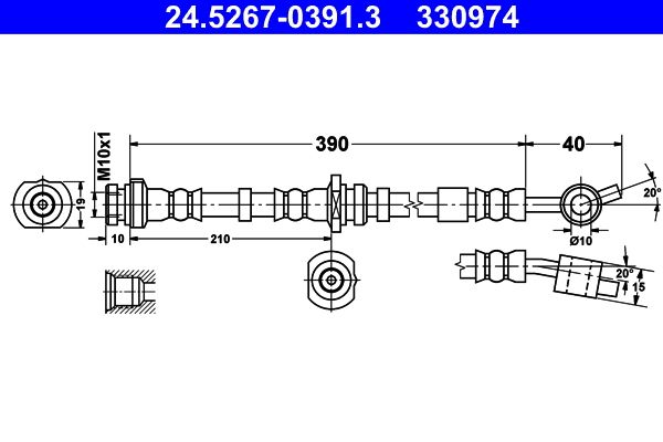 ATE 24.5267-0391.3 - Bremsschlauch