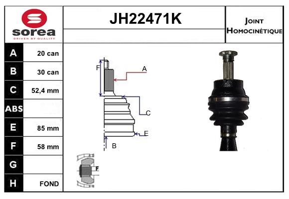 KIT CV JOINT AVEC KR078 - SKODA FAB