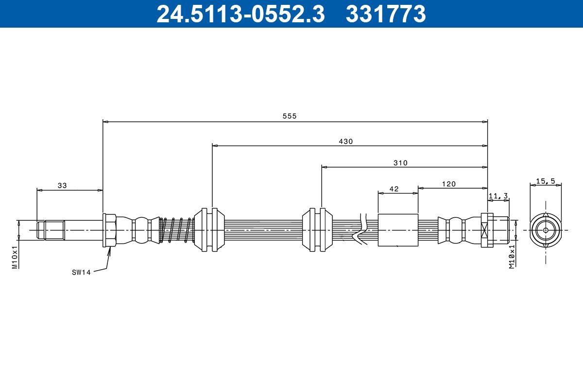 Brake Hose 24.5113-0552.3