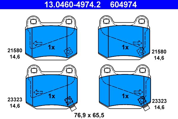 Brake Pad Set, disc brake 13.0460-4974.2