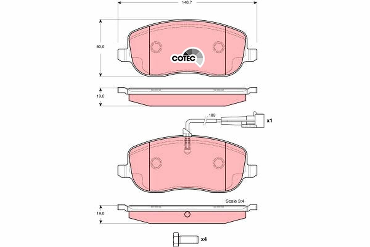 Brake Pad Set, disc brake GDB1636