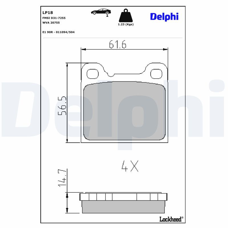 Bremsbelagsatz, Scheibenbremse