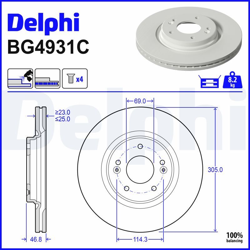 BG4931C DELPHI féktárcsa