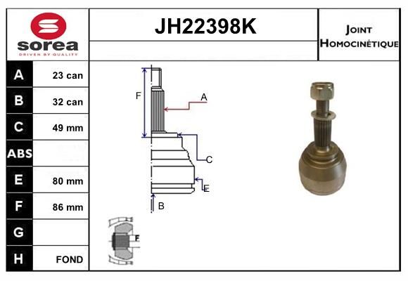 KIT CV JOINT AVEC KR078 - MEGANE II