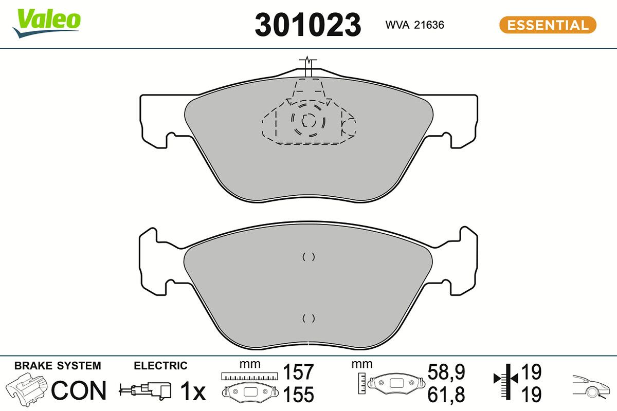 VALEO 301023 - Bremsbelagsatz, Scheibenbremse