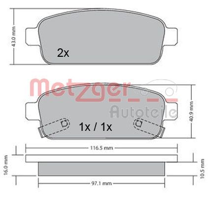 Brake Pad Set, disc brake 1170164