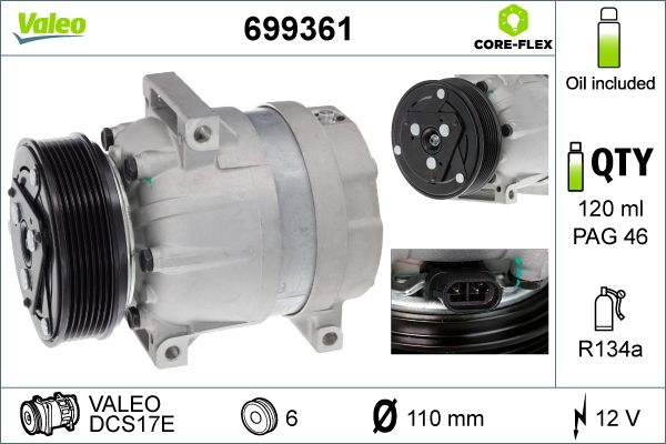VALEO 699361 - Kompressor, Klimaanlage