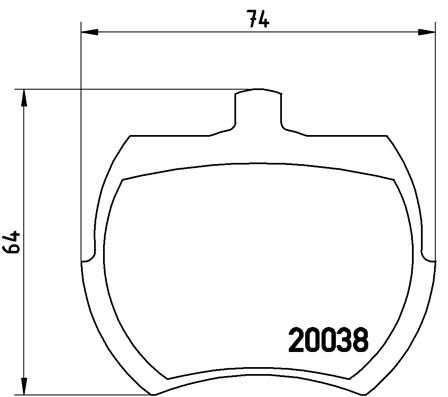 BREMBO P 52 002 - Bremsbelagsatz, Scheibenbremse