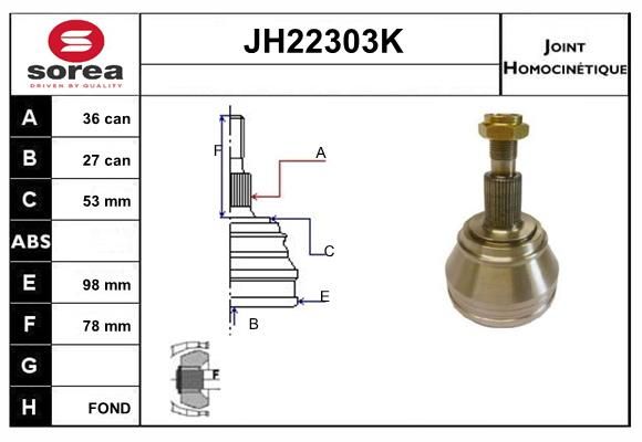 KIT CV JOINT AVEC KR026 - BORA-GOLF